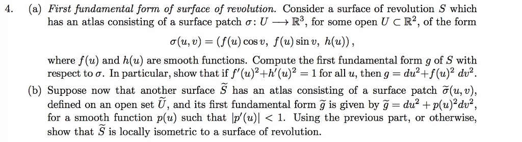 first-fundamental-form-of-surface-of-revolution-chegg
