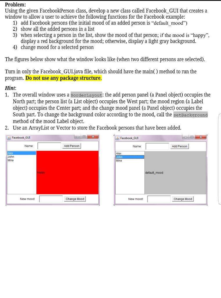 Solved Need help Java and Gui public class | Chegg.com