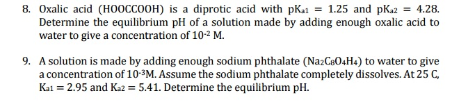 Oxalic acid (HOOCCOOH) is a diprotic acid with pK_a1 | Chegg.com