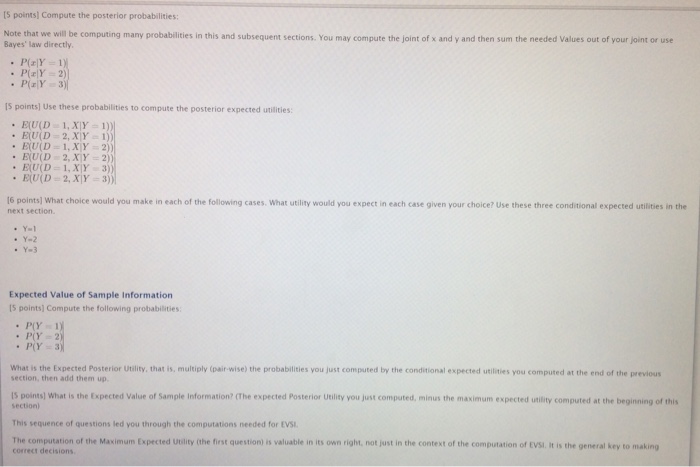 Compute the posterior probabilities Note that we will | Chegg.com