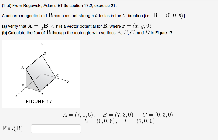 Solved A uniform magnetic field B has constant strength b | Chegg.com