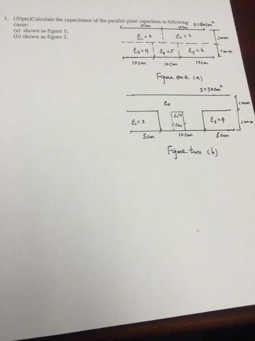 Solved: Calculate The Capacitance Of The Parallel-plate Ca... | Chegg.com