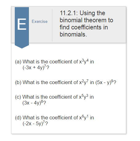 coefficient of 4 x minus 3 y