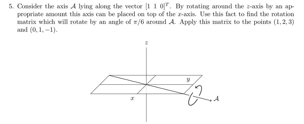 Solved 5. Consider the axis A lying along the vector [1 1 0. | Chegg.com