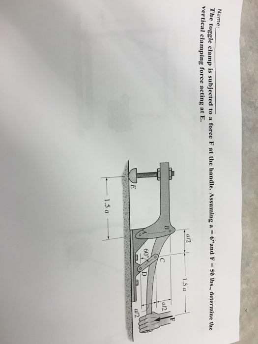 Solved The toggle clamp is subjected to a force F at the