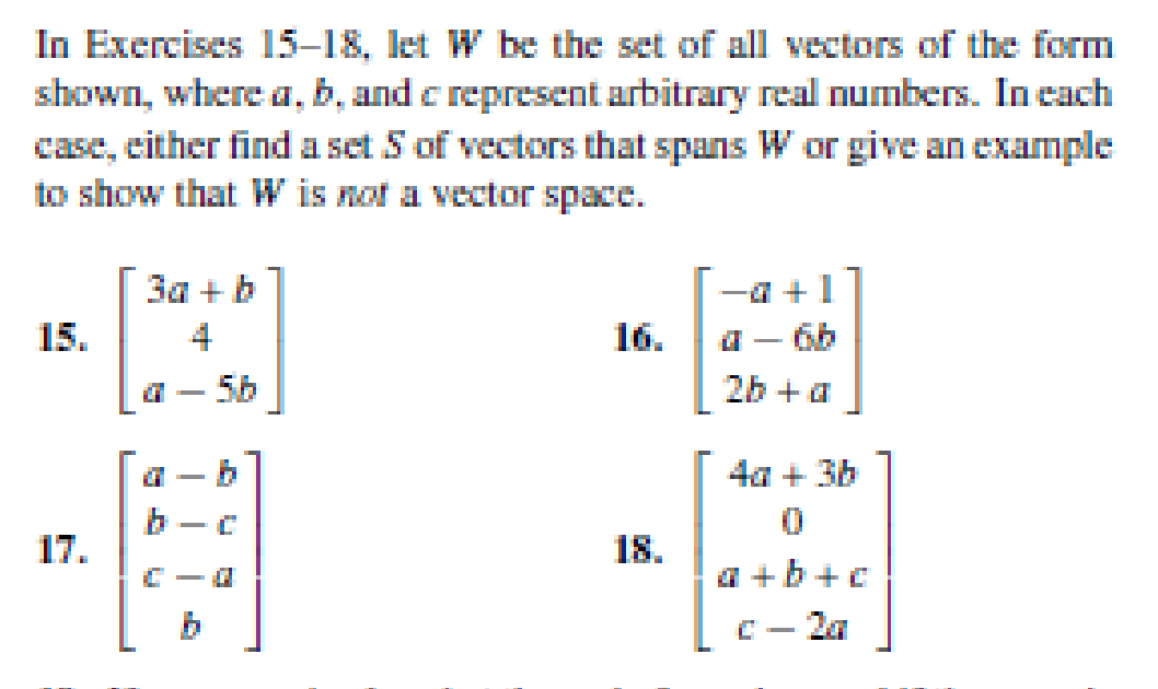 Solved Let W Be The Set Of All Vectors Of The Form Shown Chegg Com