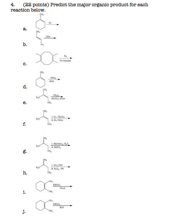 Solved Predict The Major Organic Product For Each Reaction | Chegg.com