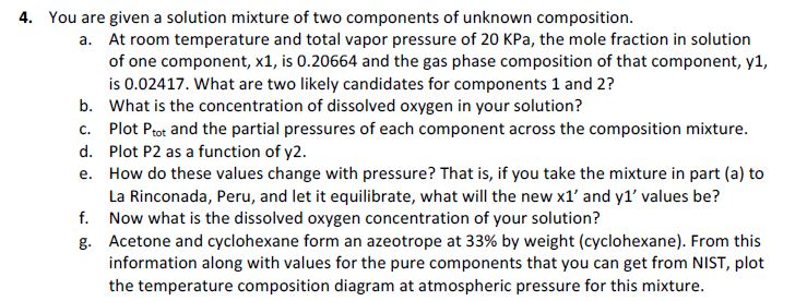 You are given a solution mixture of two components of | Chegg.com