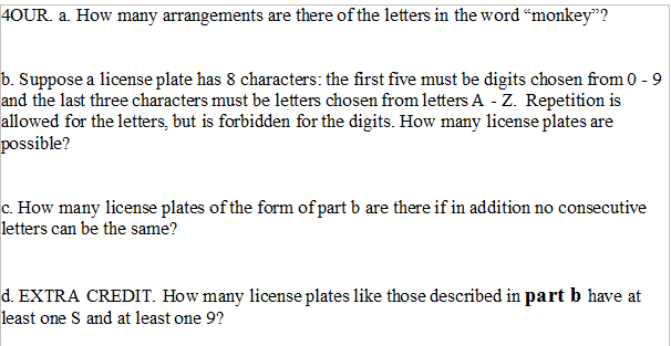 Solved How Many Arrangements Are There Of The Letters In The | Chegg.com