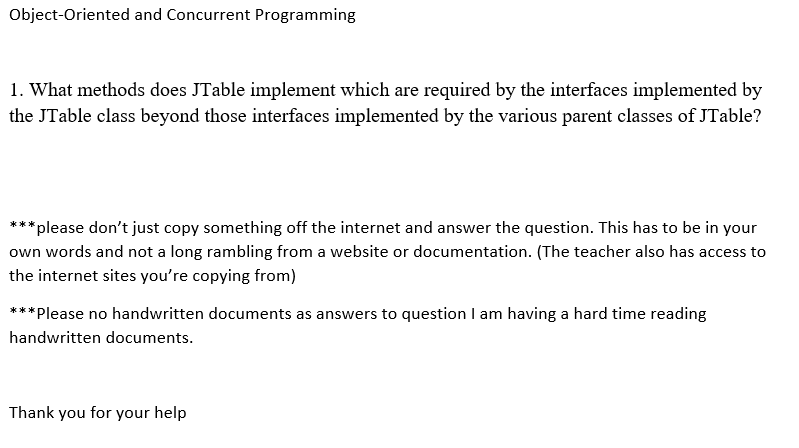 Solved Object-Oriented and Concurrent Programming What | Chegg.com image.