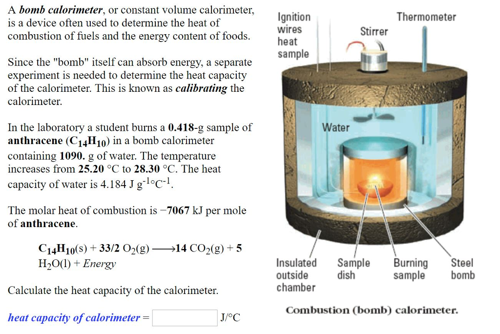 Solved A bomb calorimeter, or constant volume calorimeter,