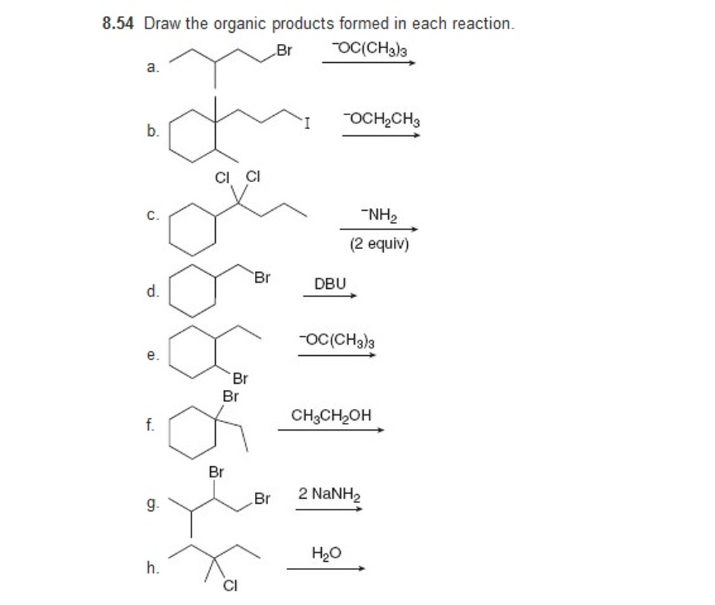 Draw the Organic Products Formed in Each Reaction