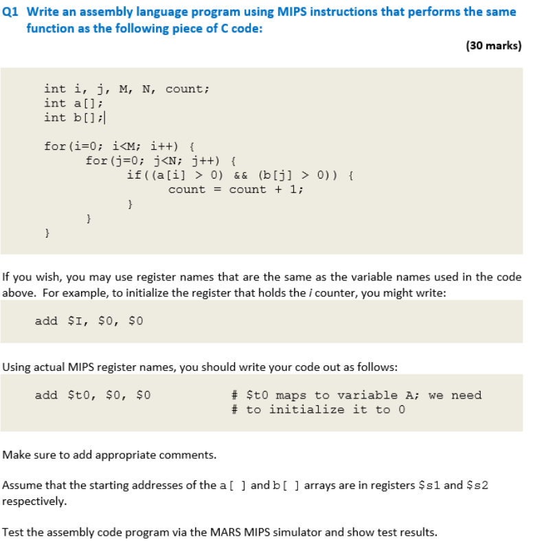 Solved Please Help Me Convert The Following C Code To Mip