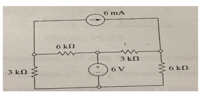 Solved 6mA 6kS2 rーーーーーマーーーーーーーーへ 3 kΩ 3kΩ + ) 6V 6 kΩ Wh | Chegg.com