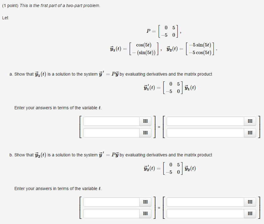 Solved This is the first part of a two-part problem. Let P | Chegg.com