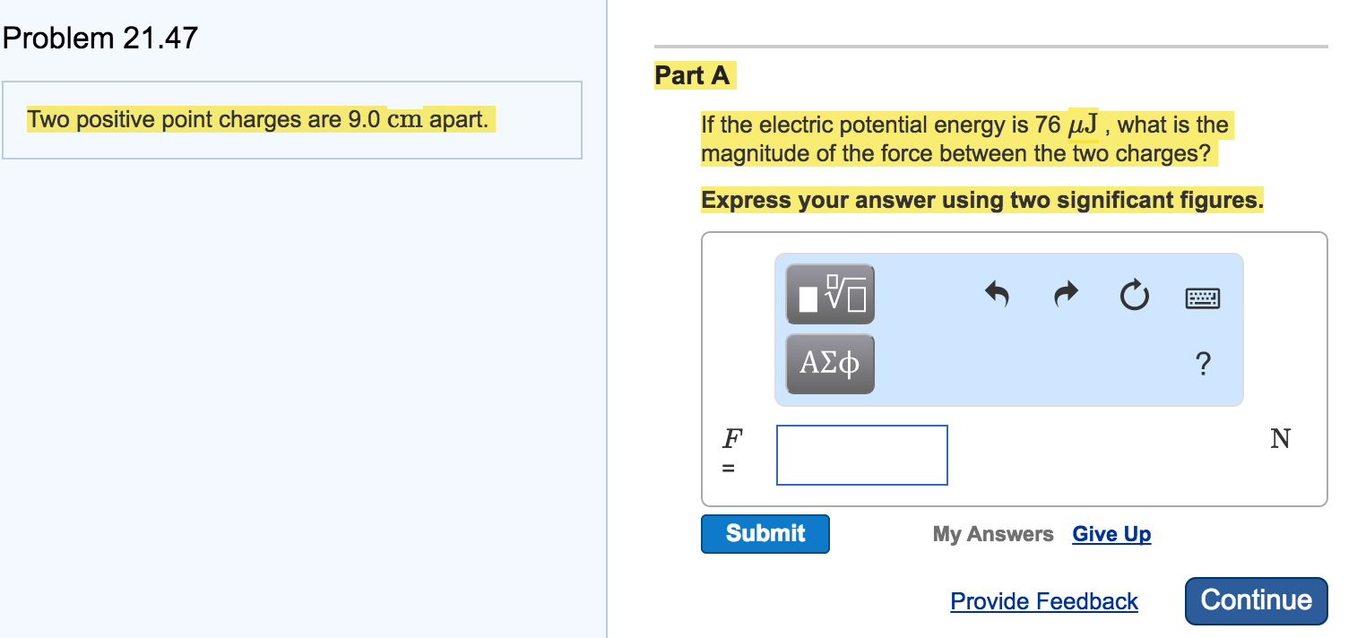 Solved Problem 21.47 Two positive point charges are 9.0 cm