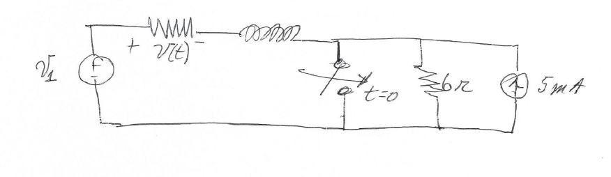 Solved Find v(t) for t > 0 for the circuit shown when v1= | Chegg.com