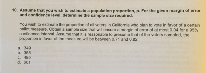 Solved Assume that you wish to estimate a population | Chegg.com