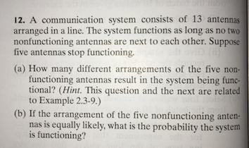 Solved 12. A communication system consists of 13 antennas | Chegg.com