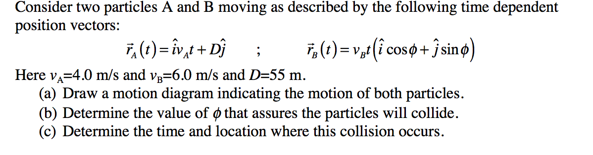 Solved Consider Two Particles A And B Moving As Described By | Chegg.com