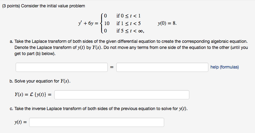 Solved Consider the initial value problem y' + 6y = {0 if 0 | Chegg.com