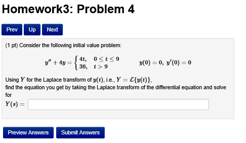 Solved Homework3: Problem 2 Prev Up Next (1 pt Consider the | Chegg.com