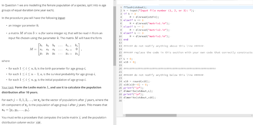 In Question 1 We Are Modelling The Female Population Chegg