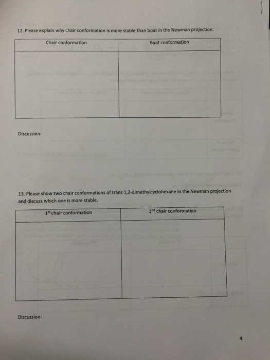 Solved Please explain why chair conformation is more stable