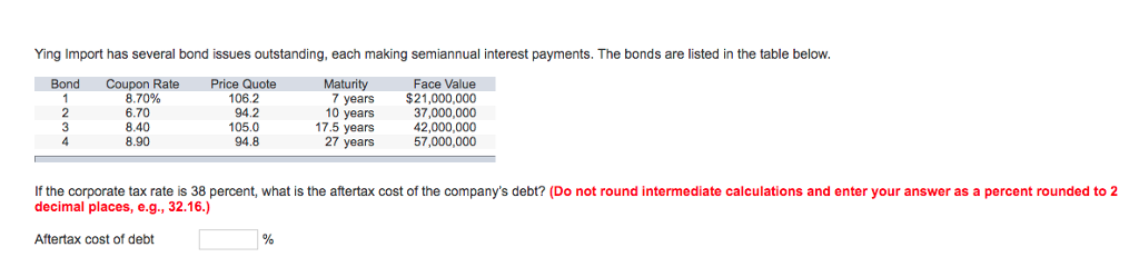 Solved Ying Import has several bond issues outstanding, each | Chegg.com