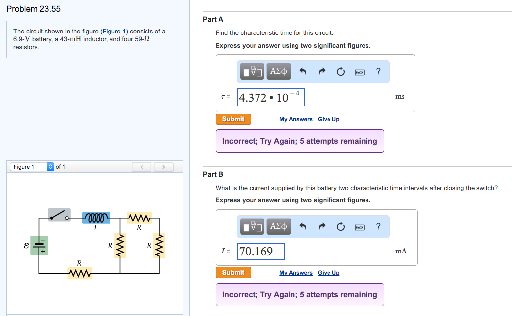 Solved Problem 23.55 Part A The circuit shown in the figure | Chegg.com