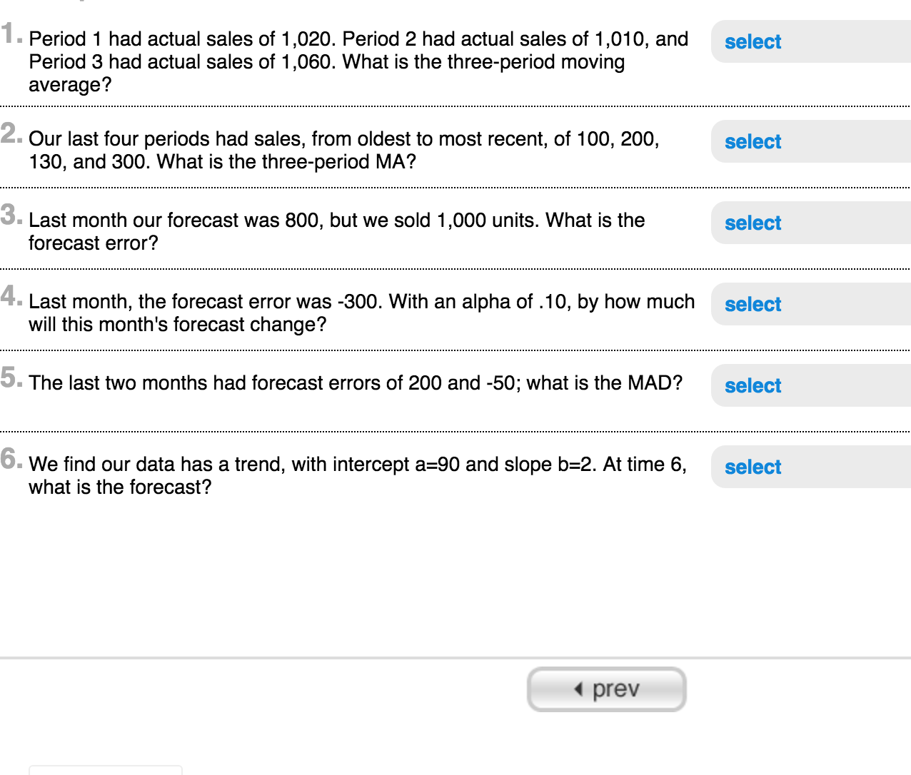 Solved 1 Period 1 had actual sales of 1,020. Period 2 had | Chegg.com