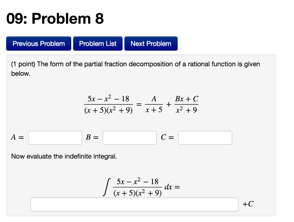 partial fraction calculator program