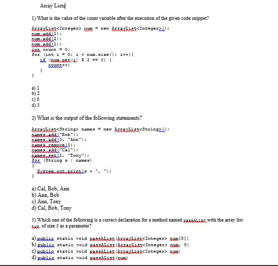 Basic Java Multiple Choice Questions With Answers