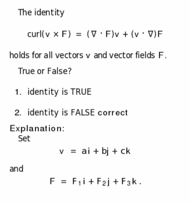 Solved Curl, vector field identity can someone explain why