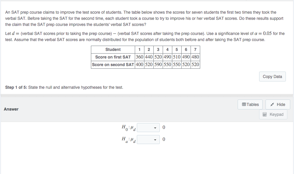 Solved An Sat Prep Course Claims To Improve The Test Score