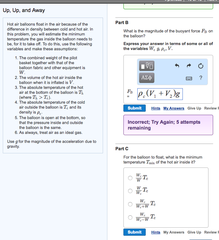 Solved Hot air balloons float in the air because of the