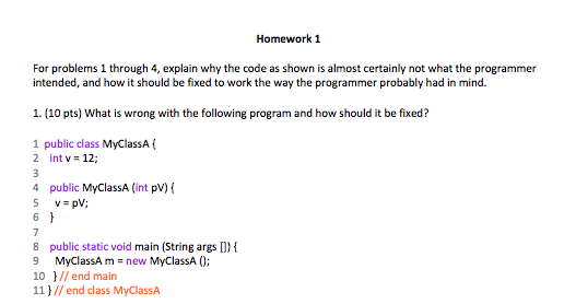 Solved Homework 1 For problems 1 through 4, explain why the | Chegg.com