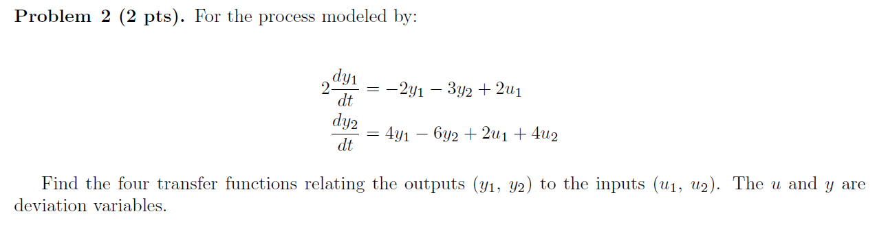 2. Transfer Functions In Differential Equations. | Chegg.com