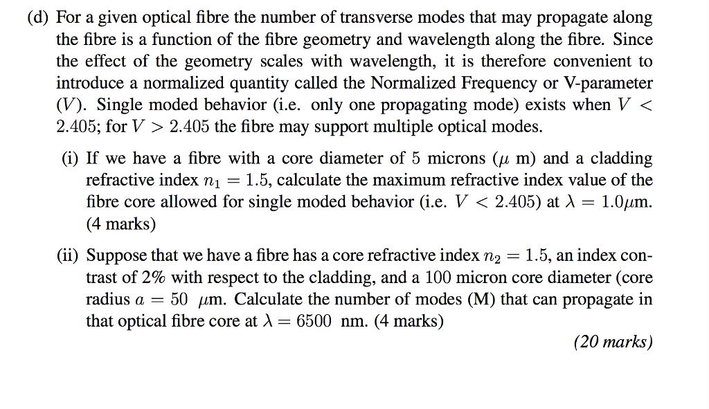 Solved 2. Fibre Optic Telecommunications. Optical fibre Low | Chegg.com