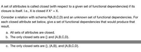 Solved A set of attributes is called closed (with respect to | Chegg.com