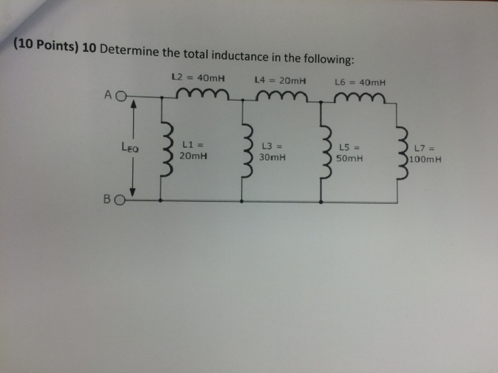 Solved Determine The Total Inductance In The Following: | Chegg.com