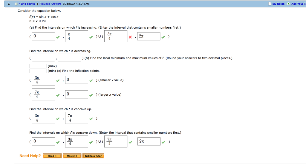Solved Consider the equation below. f(x) = sin x cos x 0 | Chegg.com