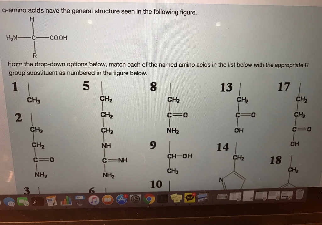 Solved alphaamino acids have the general structure seen in