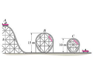 Solved The roller coaster car has a mass of 800 kg , | Chegg.com