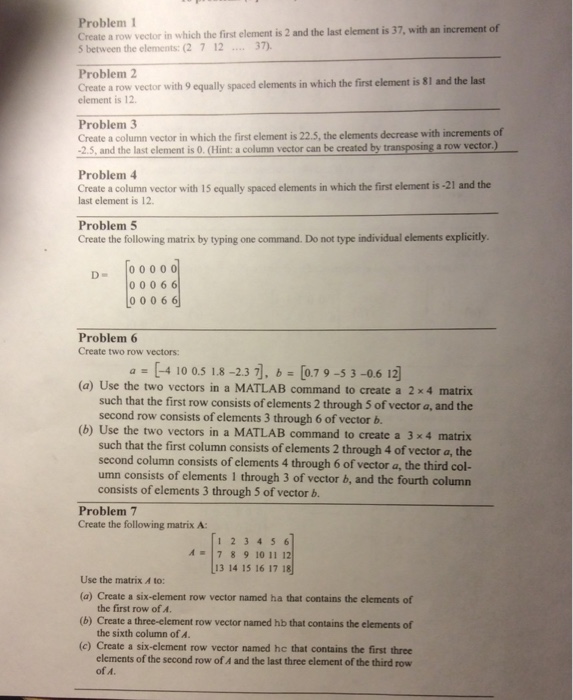 Solved Problem last element is 37, increment of create a row | Chegg.com