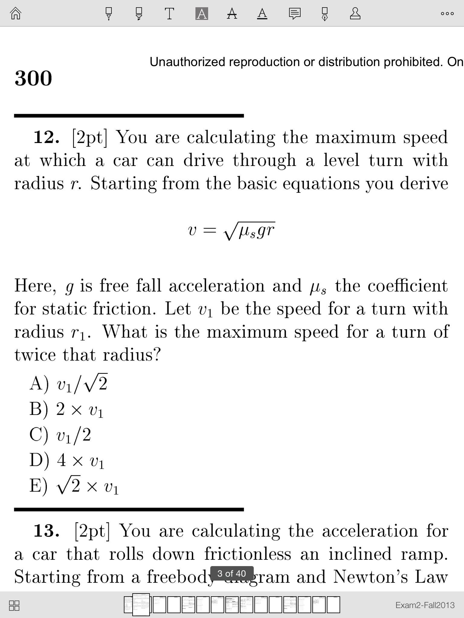 get-answer-you-are-calculating-the-maximum-speed-at-which-a-car-can