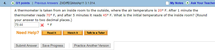 Solved 4. 0/1 points | Previous Answers ZillDiffEQModAp11 | Chegg.com