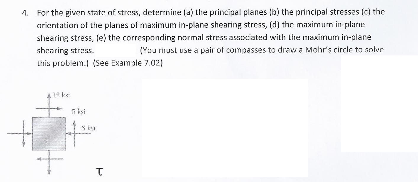 Solved For The Given State Of Stress, Determine (a) The | Chegg.com