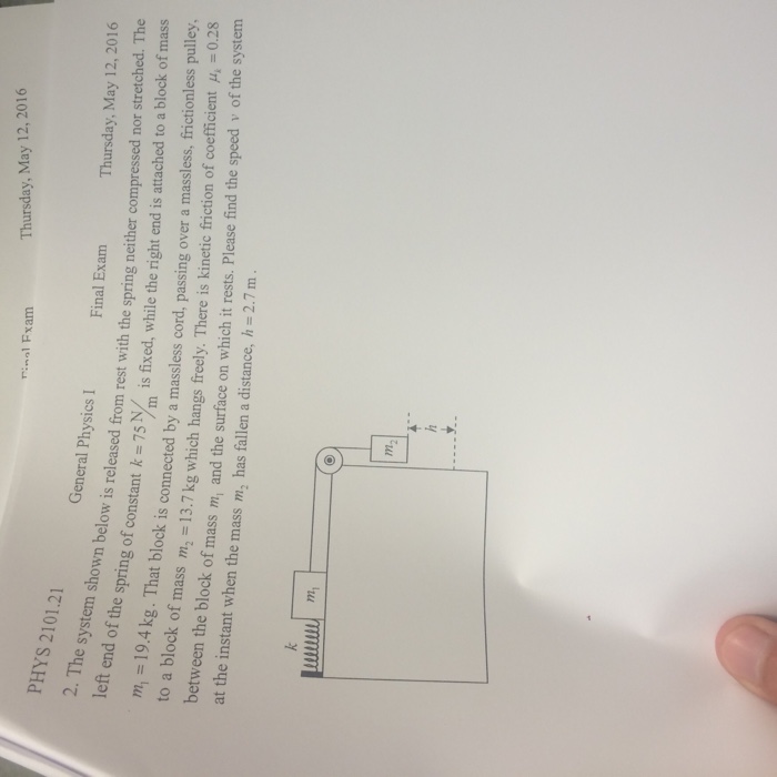 Solved The System Shown Below Is Released From Rest With The | Chegg.com