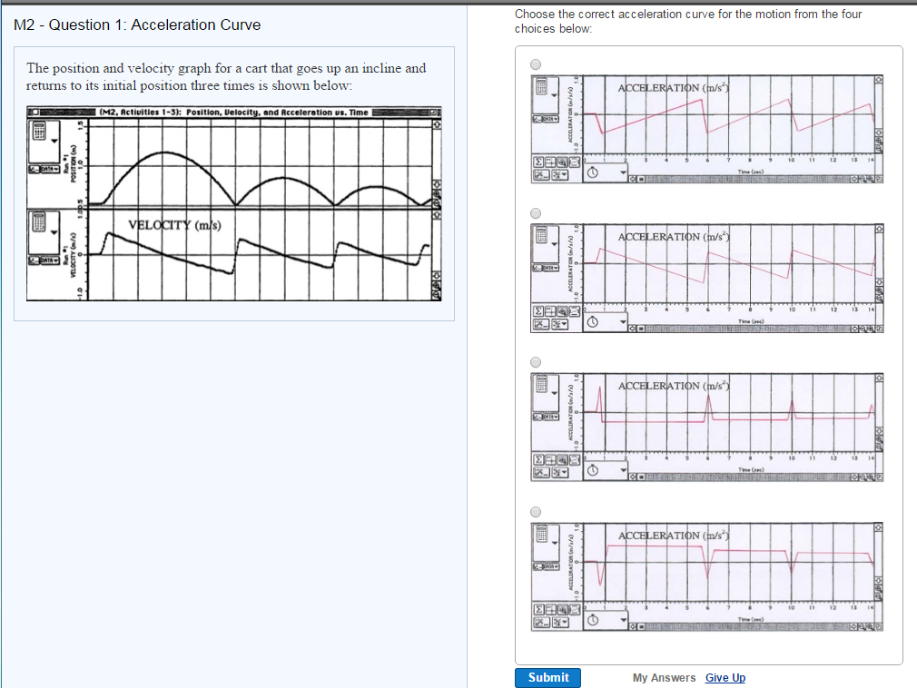 Accel Curve Graph Solved Choose the correct acceleration curve for the motion | Chegg.com
